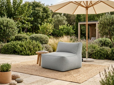Chauffeuse 1 place sans accoudoir pour canapé de jardin modulable RIVIERA