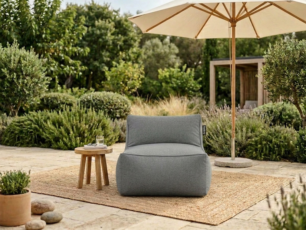 Chauffeuse 1 place sans accoudoir pour canapé de jardin modulable RIVIERA gris foncé — vue 4