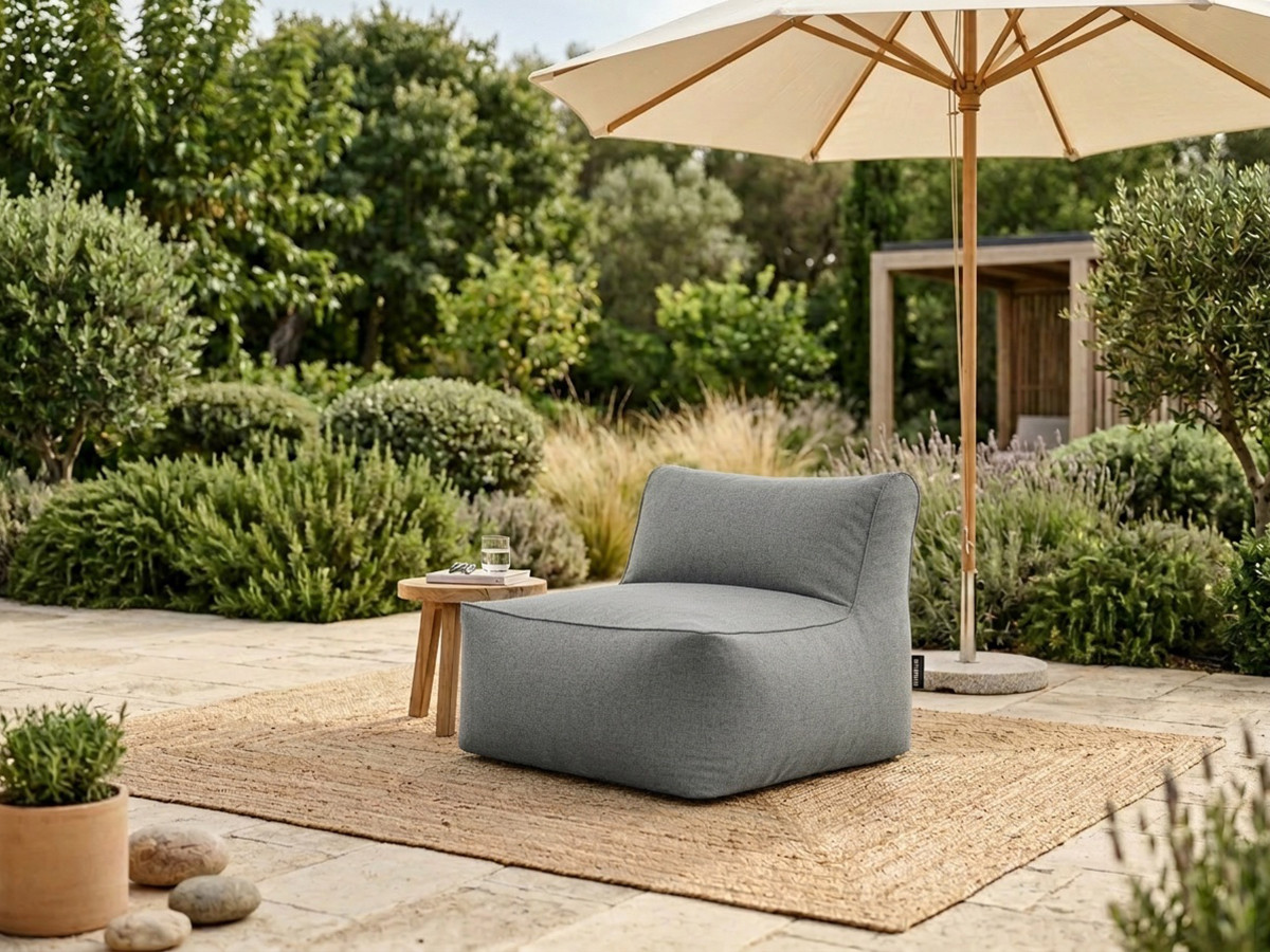 Chauffeuse 1 place sans accoudoir pour canapé de jardin modulable RIVIERA