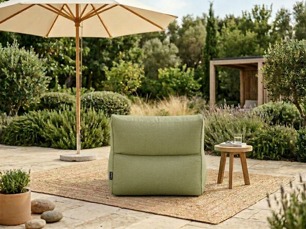 Chauffeuse 1 place sans accoudoir pour canapé de jardin modulable RIVIERA vert — vue 5