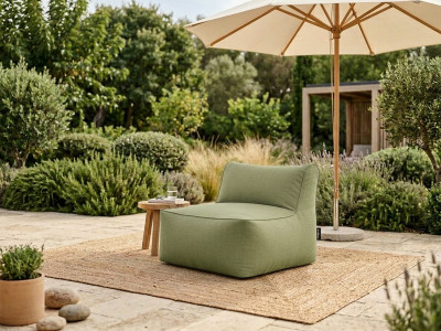 Chauffeuse 1 place sans accoudoir pour canapé de jardin modulable RIVIERA