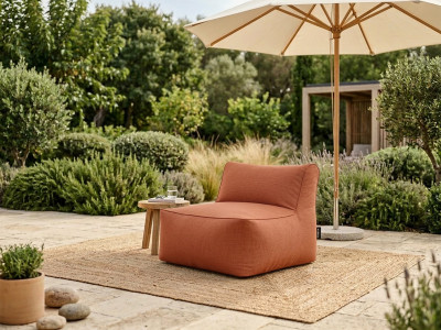 Chauffeuse 1 place sans accoudoir pour canapé de jardin modulable RIVIERA