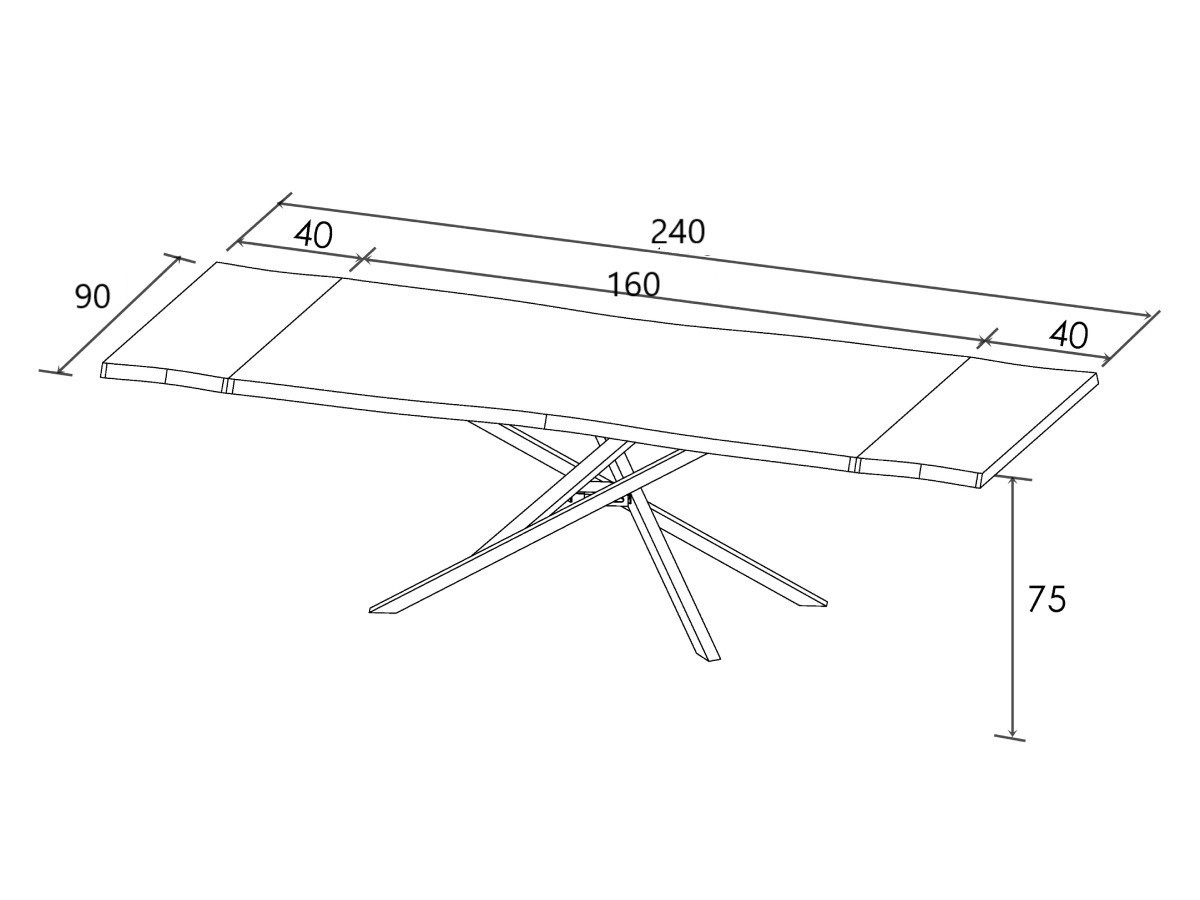 Uitschuifbare eettafel ZELIE massief eiken