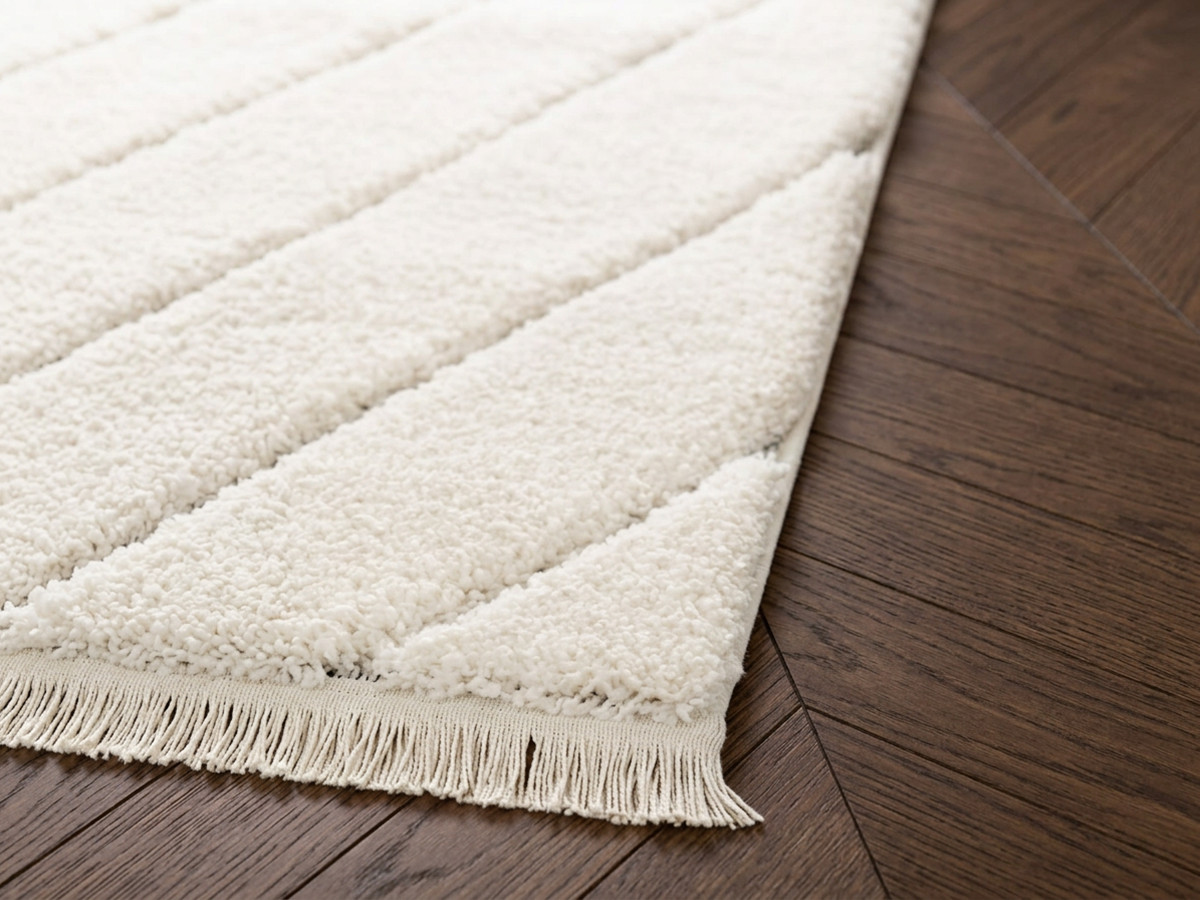 Tapis poils longs MELINE motif graphique