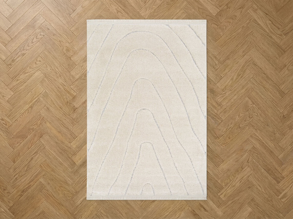 Tapis poils longs MELINE motif graphique