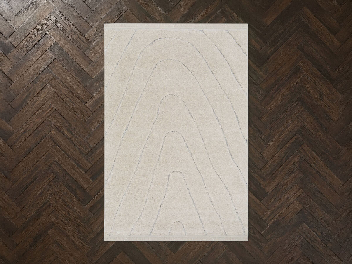 Tapis poils longs MELINE motif graphique