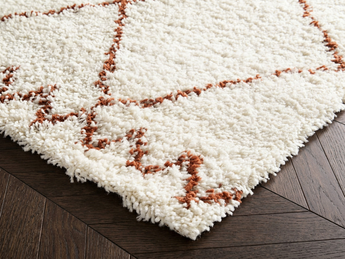 Tapis poils longs SIMON motifs graphiques