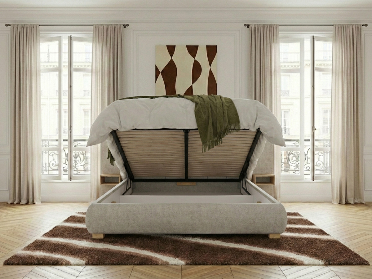 ALOE opbergbed met nachtkastjes en ge?ntegreerde led's