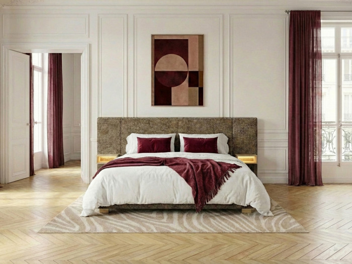 Lit coffre ALOE avec chevets et LED intégrées