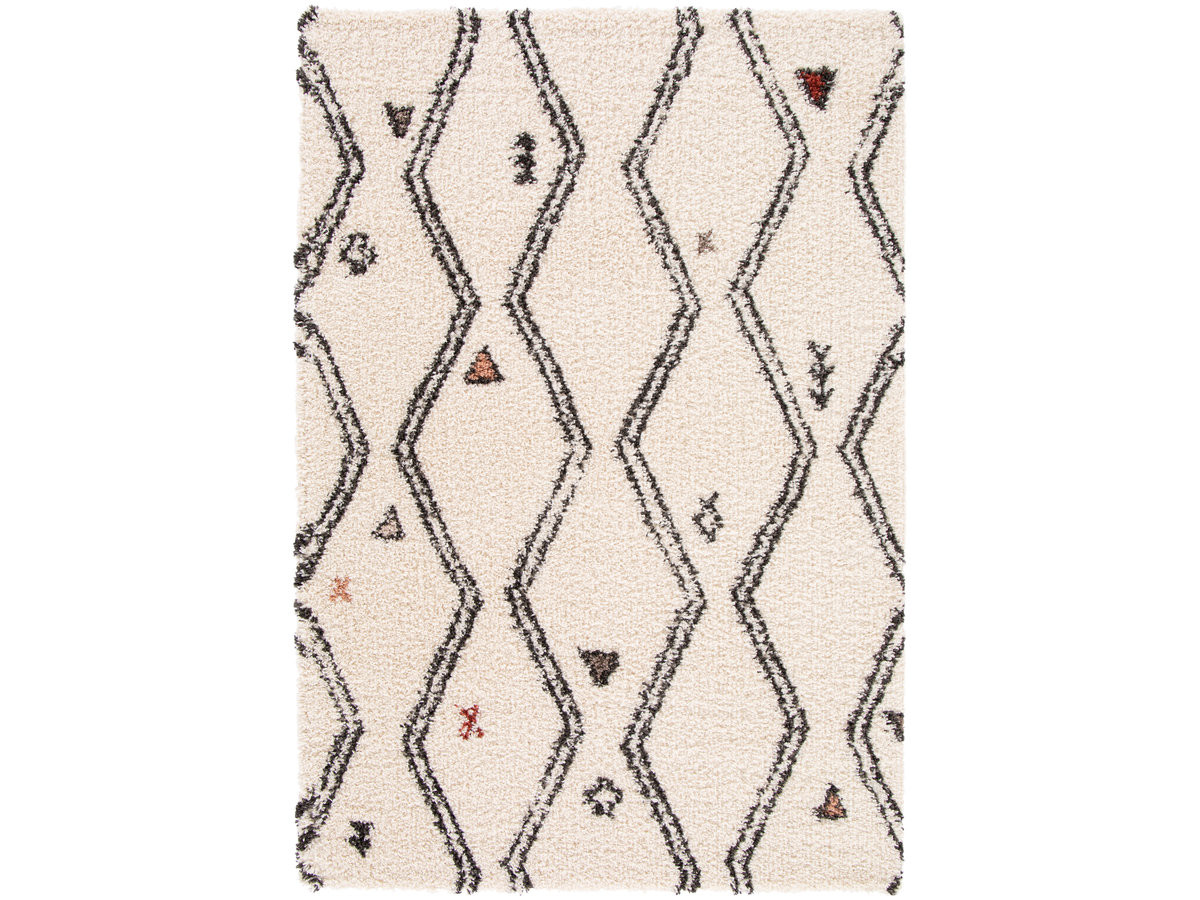 Tapis poils longs NALY motif graphique — vue 3