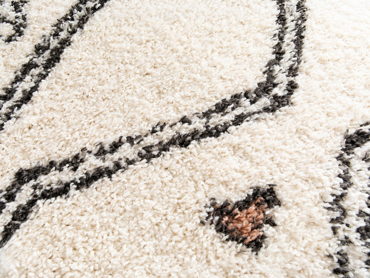 Tapis poils longs NALY motif graphique