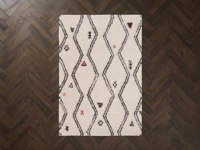 Tapis poils longs NALY motif graphique