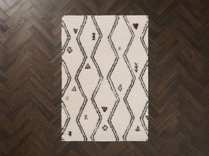 Tapis poils longs NALY motif graphique