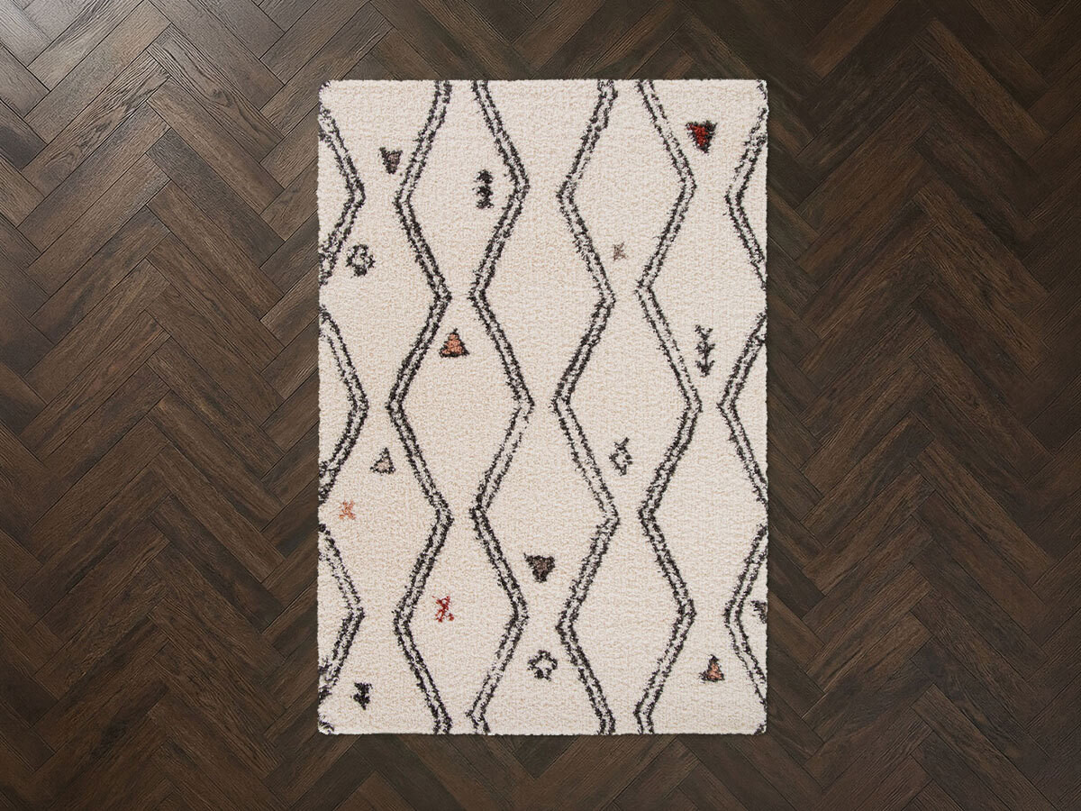 Tapis poils longs NALY motif graphique