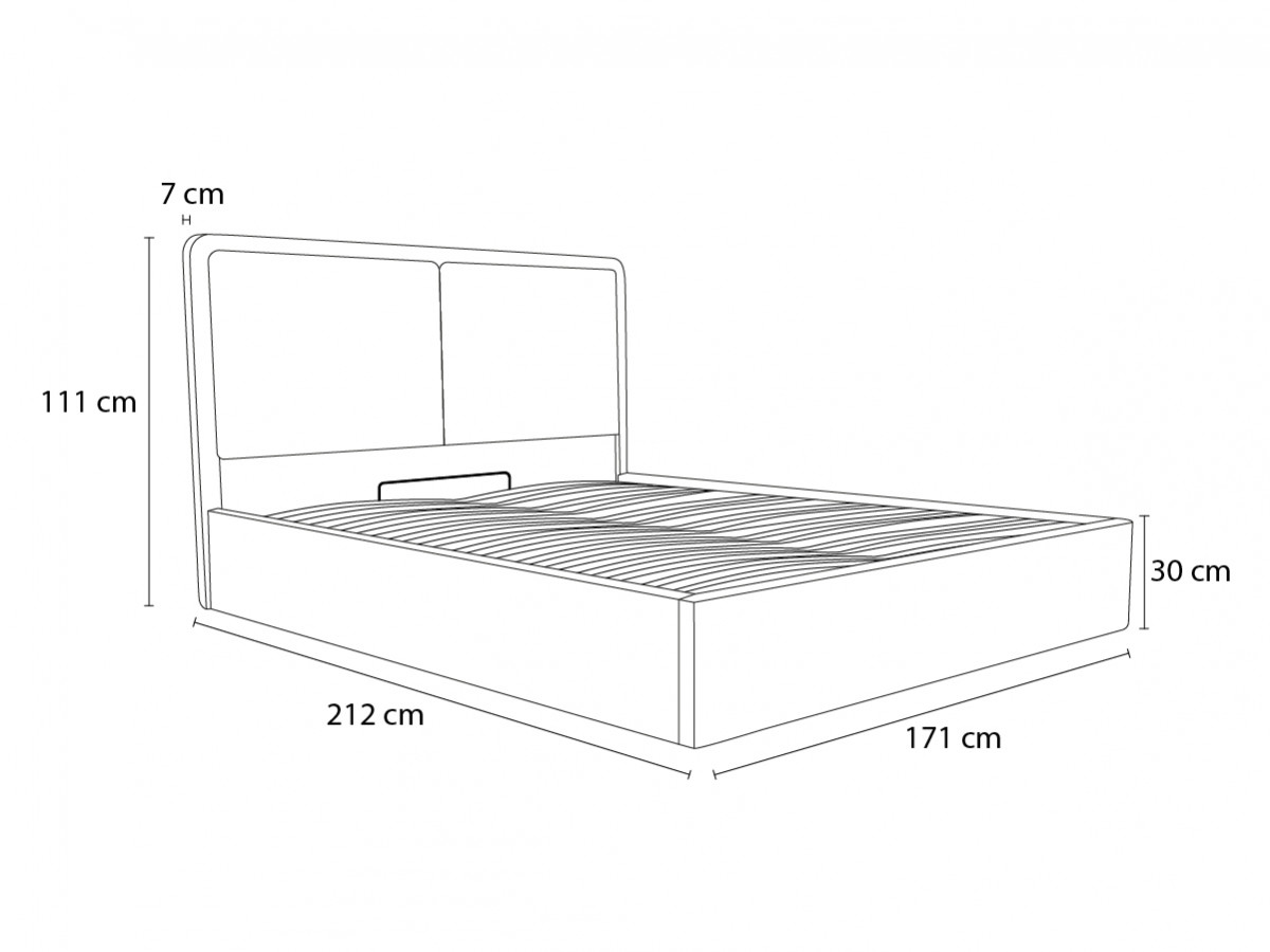 MARA opbergbed in tweekleurige, gestructureerde stof