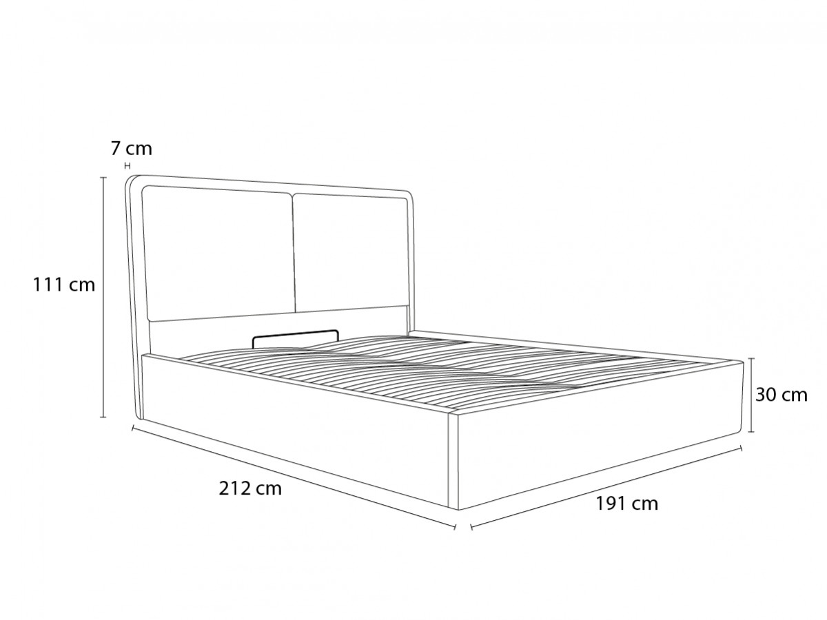 MARA opbergbed in tweekleurige, gestructureerde stof