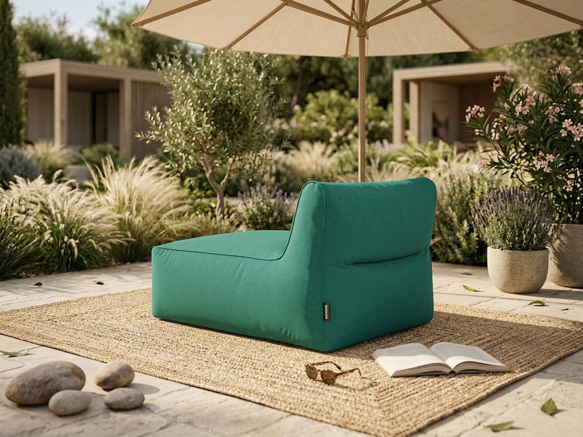 Méridienne sans accoudoir pour canapé de jardin modulable RIVIERA bleu clair — vue 5