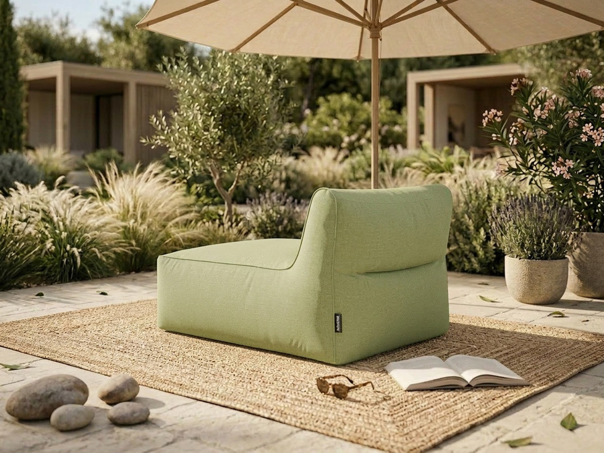 Méridienne sans accoudoir pour canapé de jardin modulable RIVIERA vert — vue 5