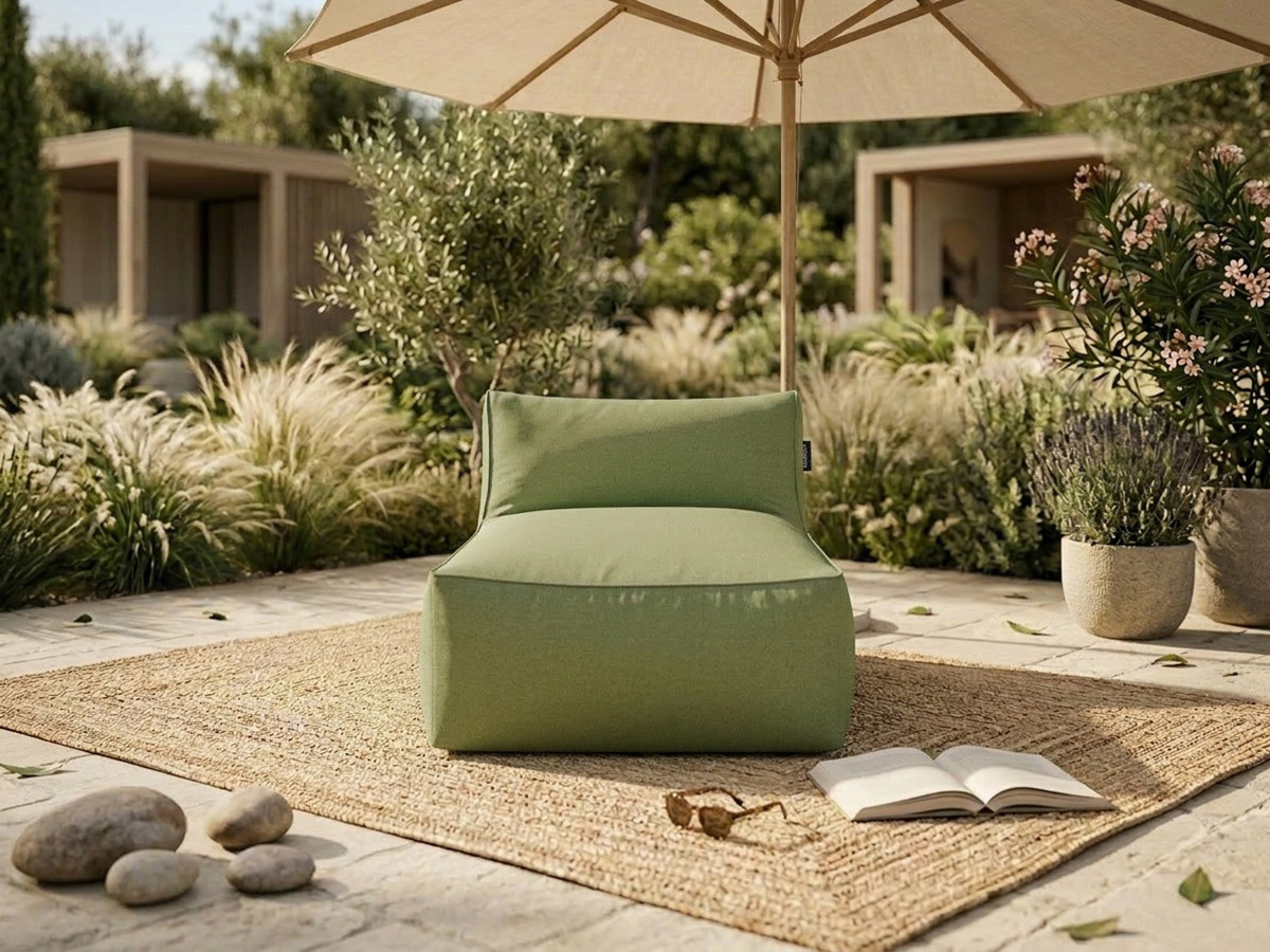 Méridienne sans accoudoir pour canapé de jardin modulable RIVIERA vert — vue 4