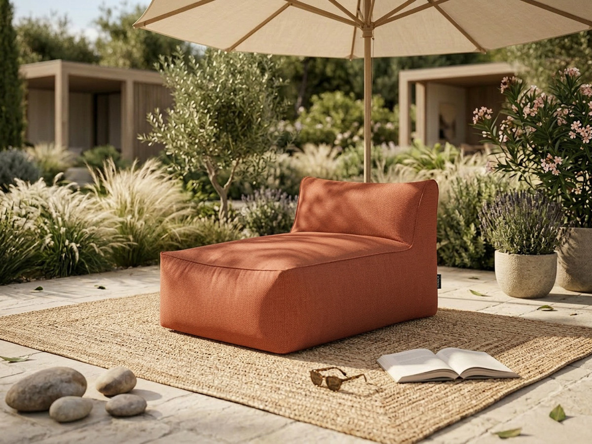 Méridienne sans accoudoir pour canapé de jardin modulable RIVIERA orange