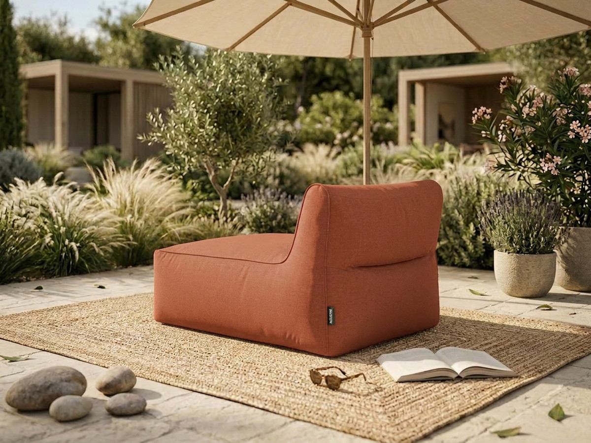 Méridienne sans accoudoir pour canapé de jardin modulable RIVIERA orange — vue 5