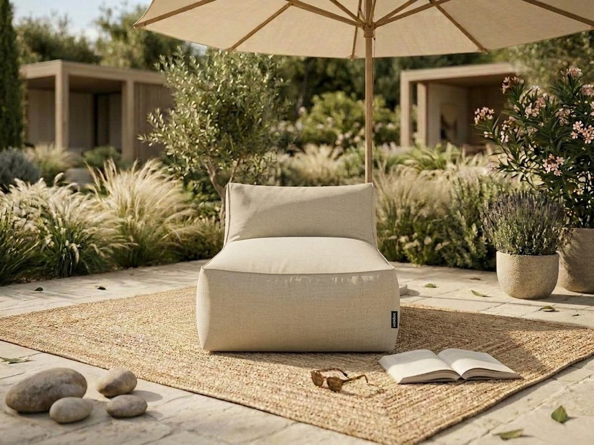 Chaise longue zonder armleuningen voor de modulaire tuinbank RIVIERA