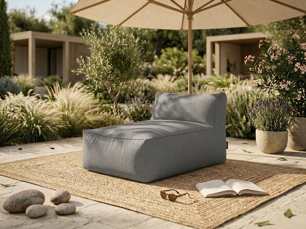 Méridienne sans accoudoir pour canapé de jardin modulable RIVIERA gris foncé