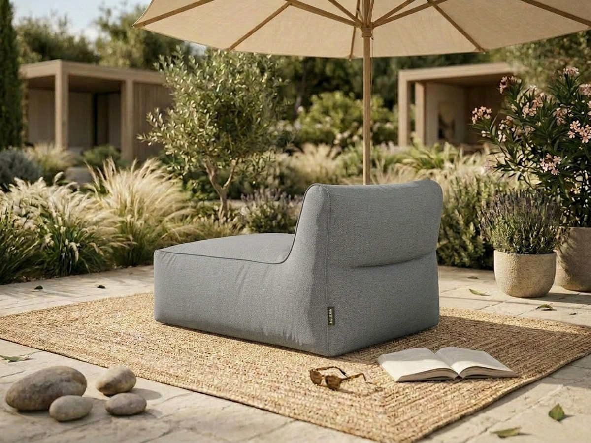 Méridienne sans accoudoir pour canapé de jardin modulable RIVIERA gris foncé — vue 5