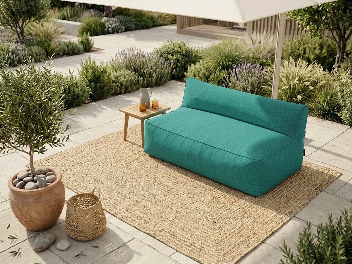 Chauffeuse 2 places sans accoudoir pour canapé de jardin modulable RIVIERA