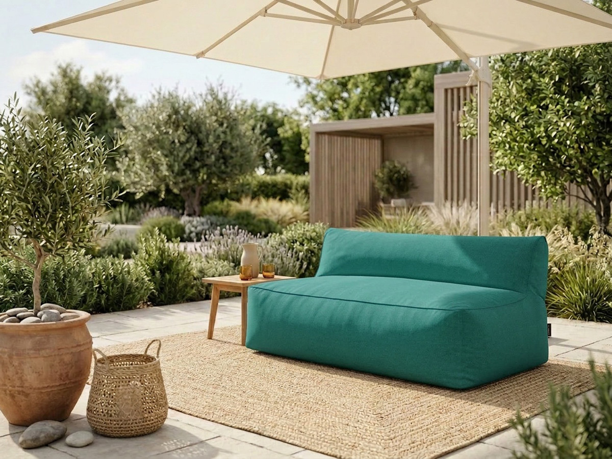 Chauffeuse 2 places sans accoudoir pour canapé de jardin modulable RIVIERA