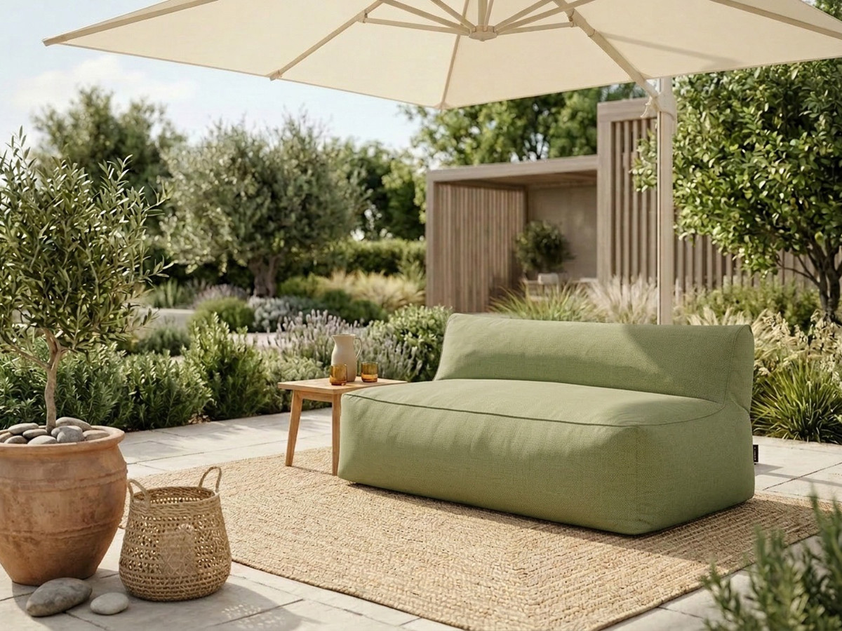 Chauffeuse 2 places sans accoudoir pour canapé de jardin modulable RIVIERA