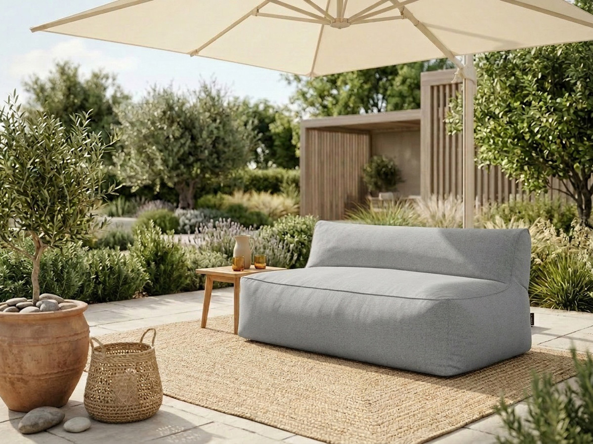 Chauffeuse 2 places sans accoudoir pour canapé de jardin modulable RIVIERA