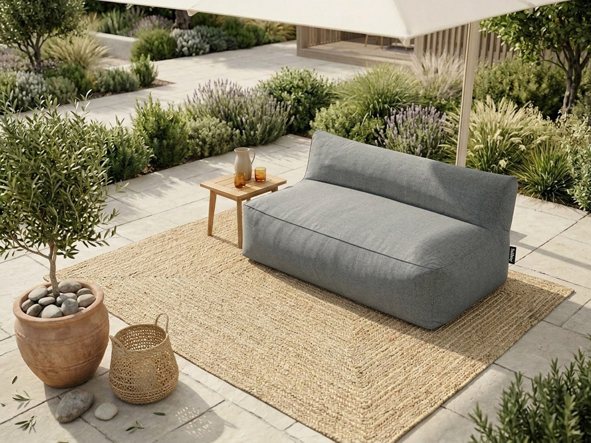 Chauffeuse 2 places sans accoudoir pour canapé de jardin modulable RIVIERA gris foncé — vue 4