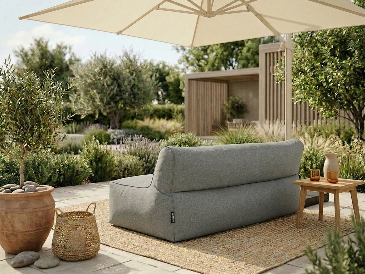 Chauffeuse 2 places sans accoudoir pour canapé de jardin modulable RIVIERA gris foncé — vue 5