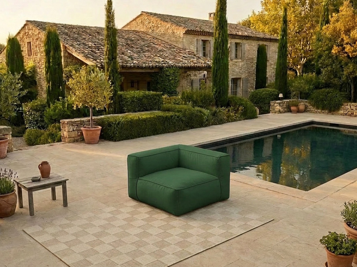 Angle pour canapé de jardin modulable GIULIA avec bâche de protection