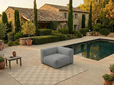 Angle pour canapé de jardin modulable GIULIA avec bâche de protection