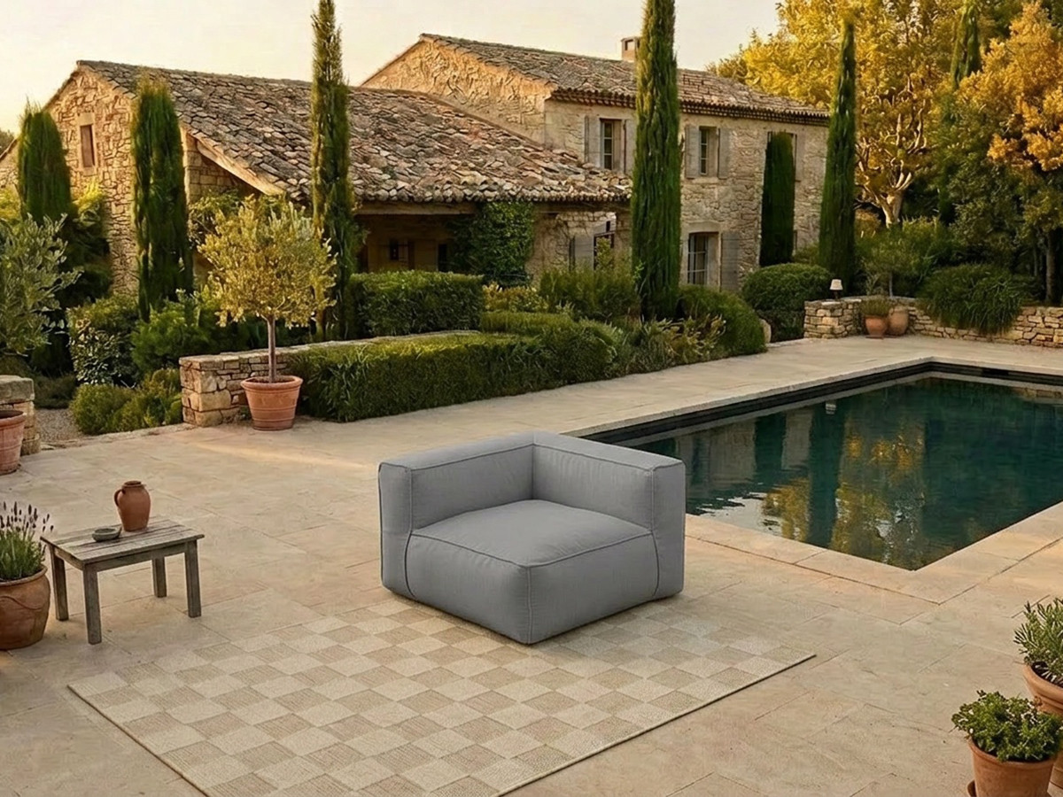 Angle pour canapé de jardin modulable GIULIA avec bâche de protection