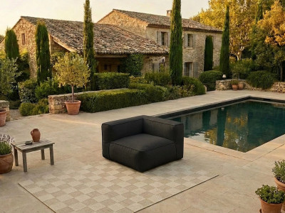 Angle pour canapé de jardin modulable GIULIA avec bâche de protection