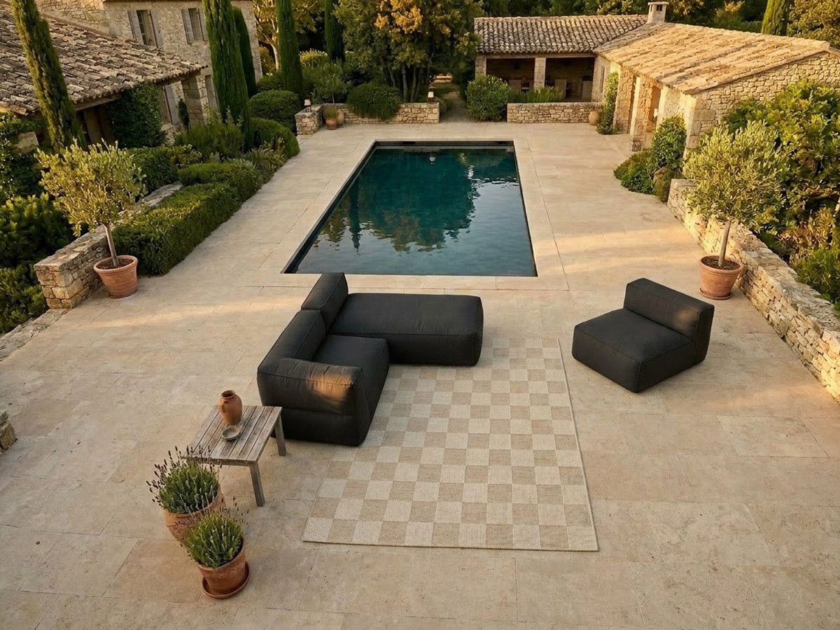 Canapé de jardin modulable GIULIA avec bâche de protection, noir — vue 4