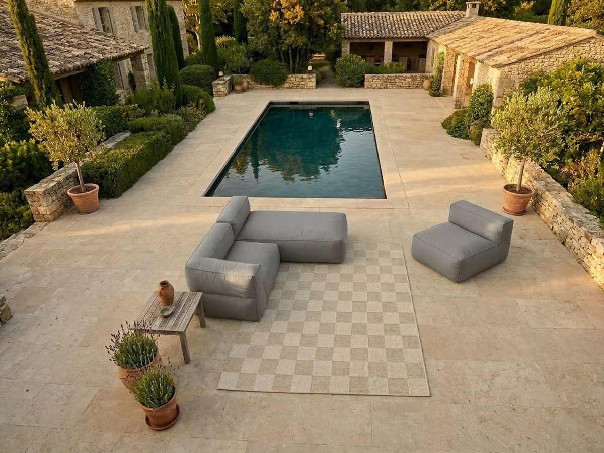 Canapé de jardin modulable GIULIA avec bâche de protection, gris foncé — vue 4