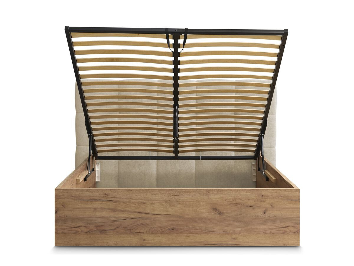 Lit coffre KUMO tissu texturé