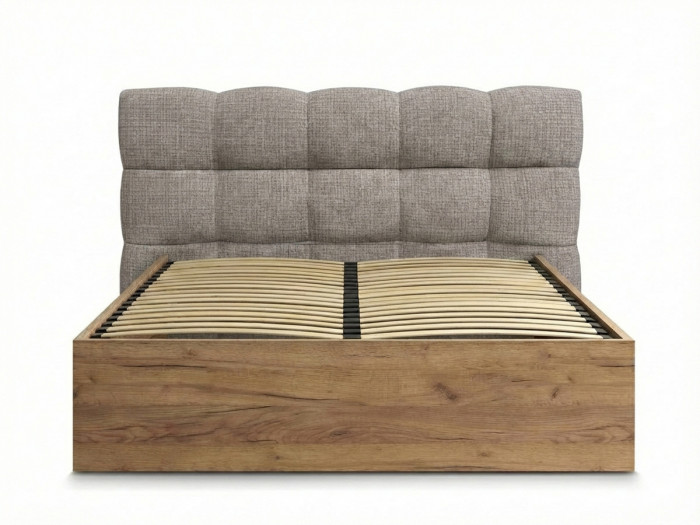 Lit coffre KUMO tissu texturé