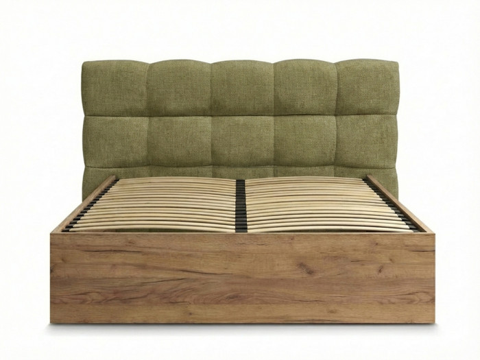 Lit coffre KUMO tissu texturé