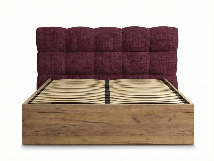 Lit coffre KUMO tissu texturé