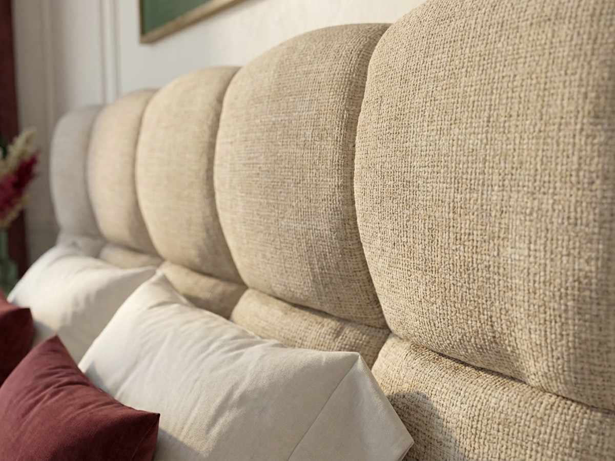 Lit coffre KUMO tissu texturé