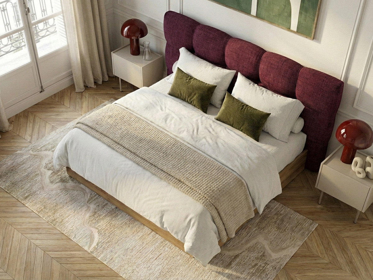 Lit coffre KUMO texturé rouge — vue 6