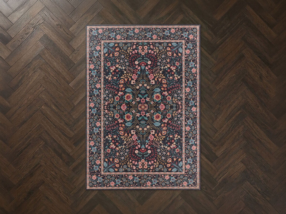 Tapis lavable à poils ras ROSALYN vintage