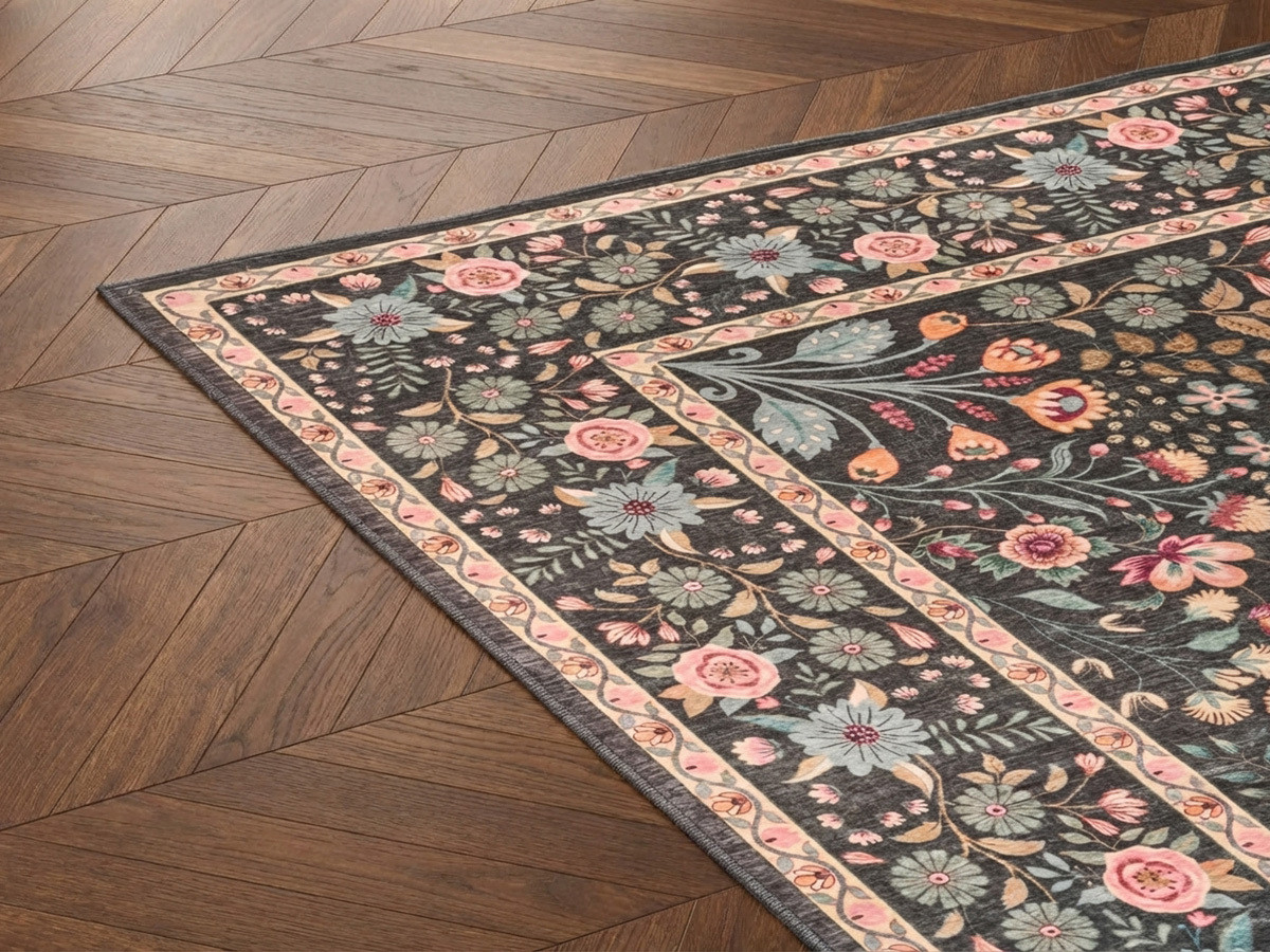 Tapis lavable à poils ras ROSALYN vintage