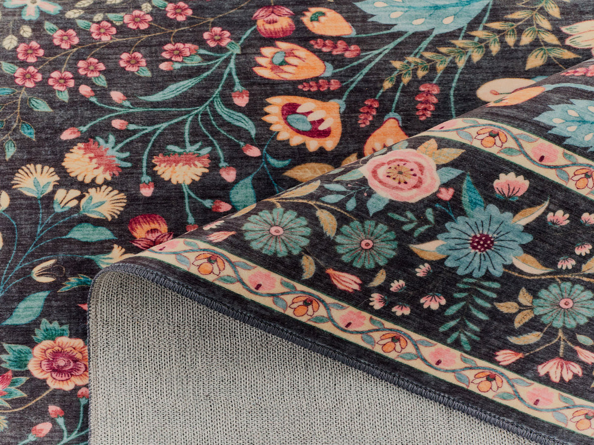 Tapis lavable à poils ras ROSALYN vintage