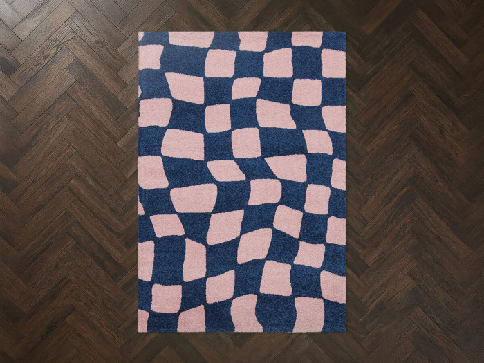 Tapis poils longs BETTY motif retro